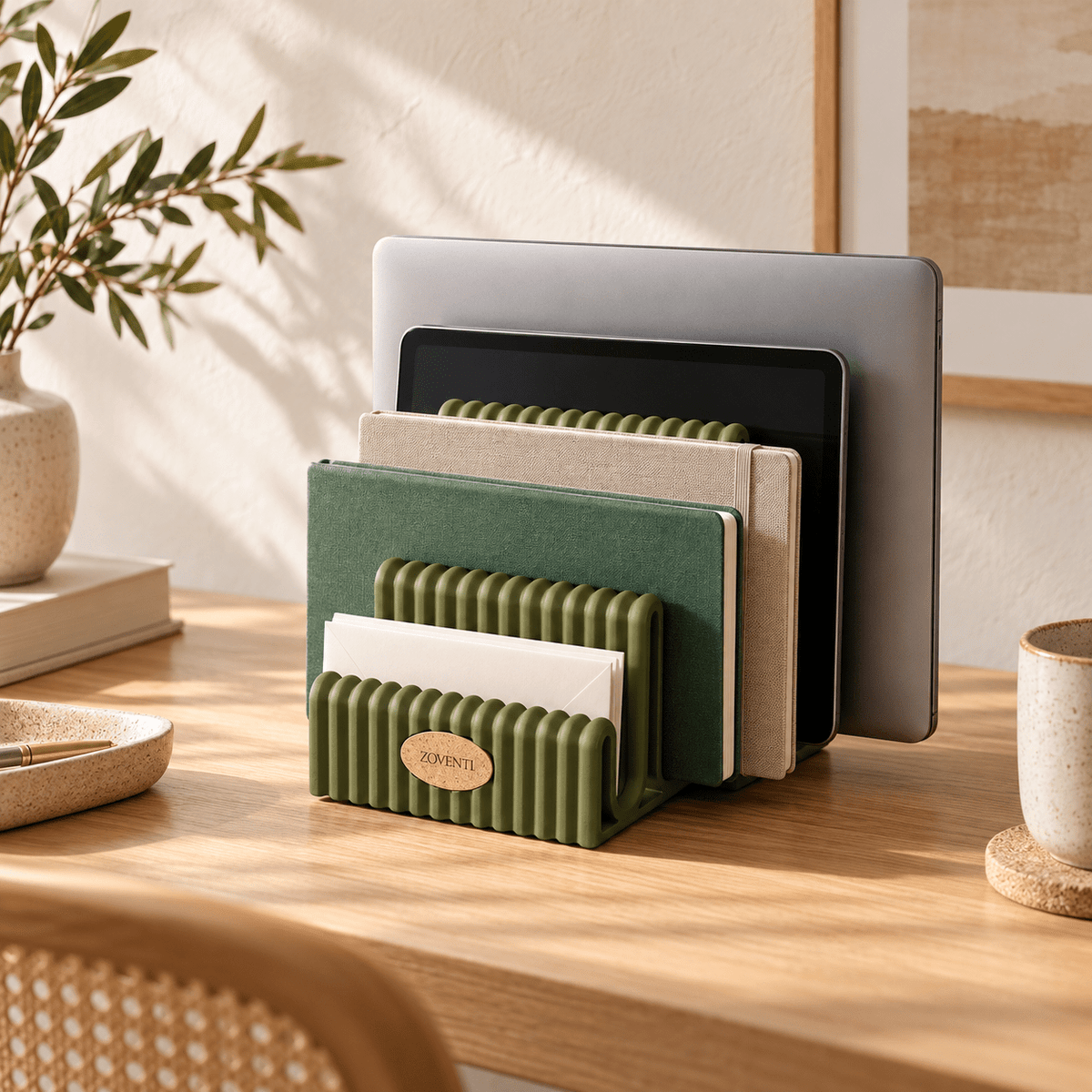 Byron Desk Organiser | For Mail & File, Laptop & Tablet Stand - Zoventi