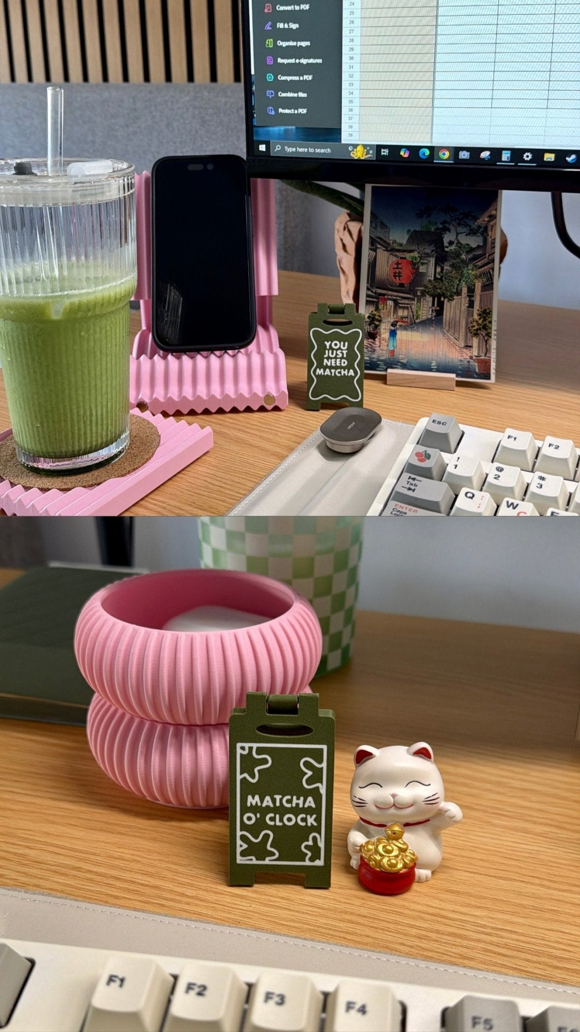 Mini Matcha Sign 2-pack | Matcha Station Accessories | Desk Signs - Zoventi